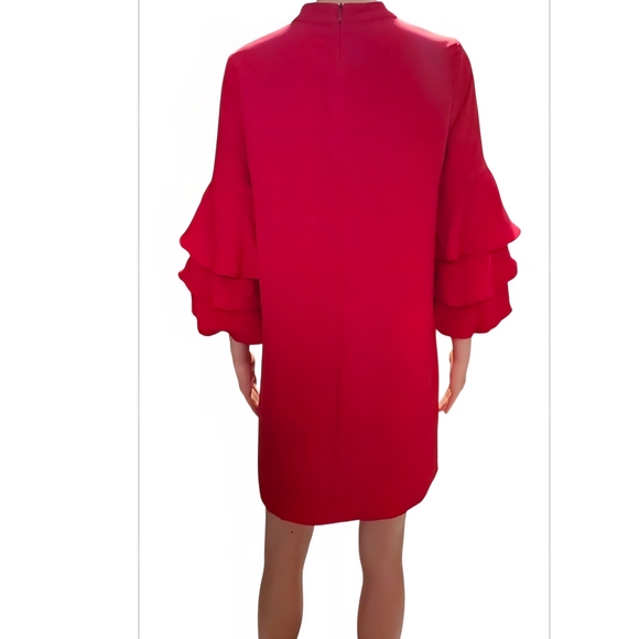 Zara Vibrant Red Long Sleeve Dress - Picture 3 of 6